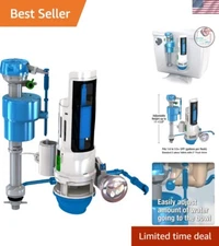 Water-Saving Toilet Repair Kit with Chrome Push Button - Leak Resistant Design