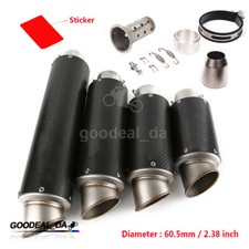 Carbon Fiber 60.5mm Exhaust Muffler Tip Pipe With Db Killer Motorcycle Universal