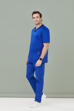 Biz Care Riley Mens Straight Leg Scrub Pant Elastic Waist Band Cargo Pocket New