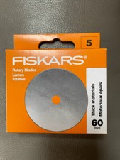 NEW FISKARS 60 mm Rotary Replacement Blades 5 Pack SEALED OLFA THICK MATERIAL