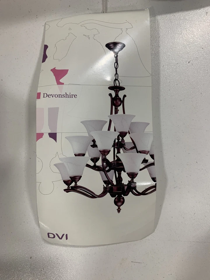 Aplique de pared de una luz DVI Devonshire DVP7401 bronce frotado con aceite medio vidrio opalino Foto 2 de 3