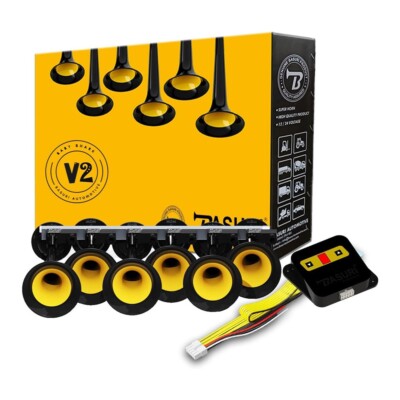  6 PIPE AIR HORN BASURI INDIA EDITION 12V 24V 130 dB 24 MELODIES TRUCK LORRY