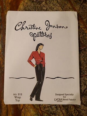 Christine Jonson #212 Wrap Top XS - XL Sewing Pattern Mint Uncut