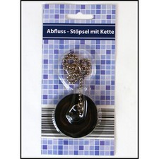 Abflu&szlig;stopfen mit Kette, Stopfen 45,5mm, Kette aus Metall 310mm Neu Badewanne