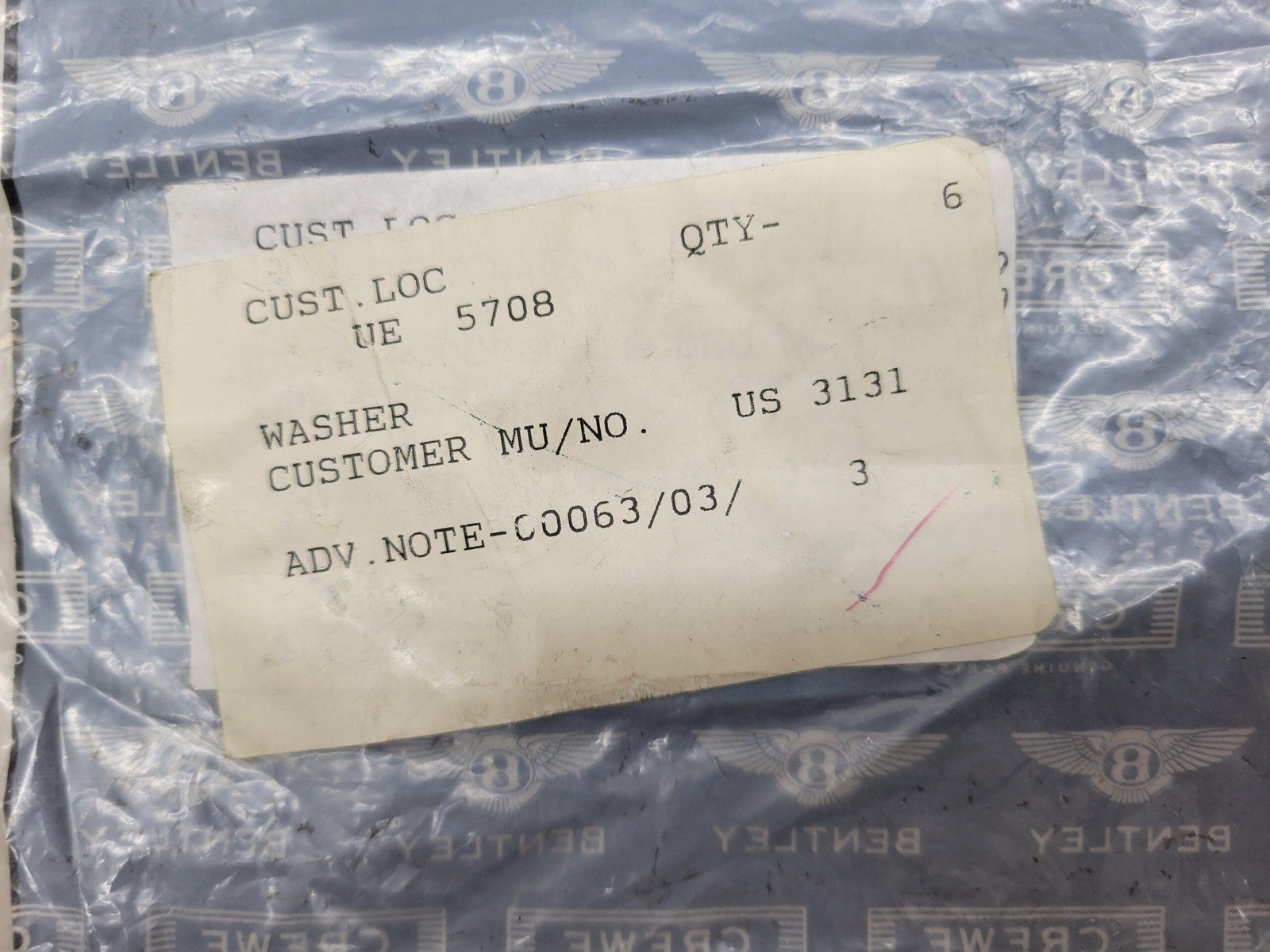 Rolls Royce & Bentley Washer UE5708