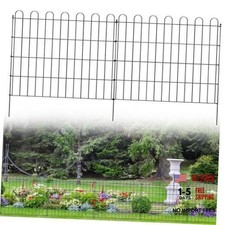 10 Panels No Dig Decorative Outdoor Garden Fence for Yard, 24in H X 25 ft L 