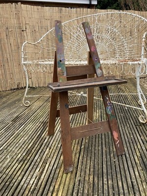 Vintage Kinder Staffelei Distressed Paint Holzkunst Bild Gemälde Display