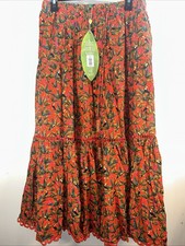 Farm Rio Tucano Paradise Midi Boho Hippie Resort Skirt Size Large NWT