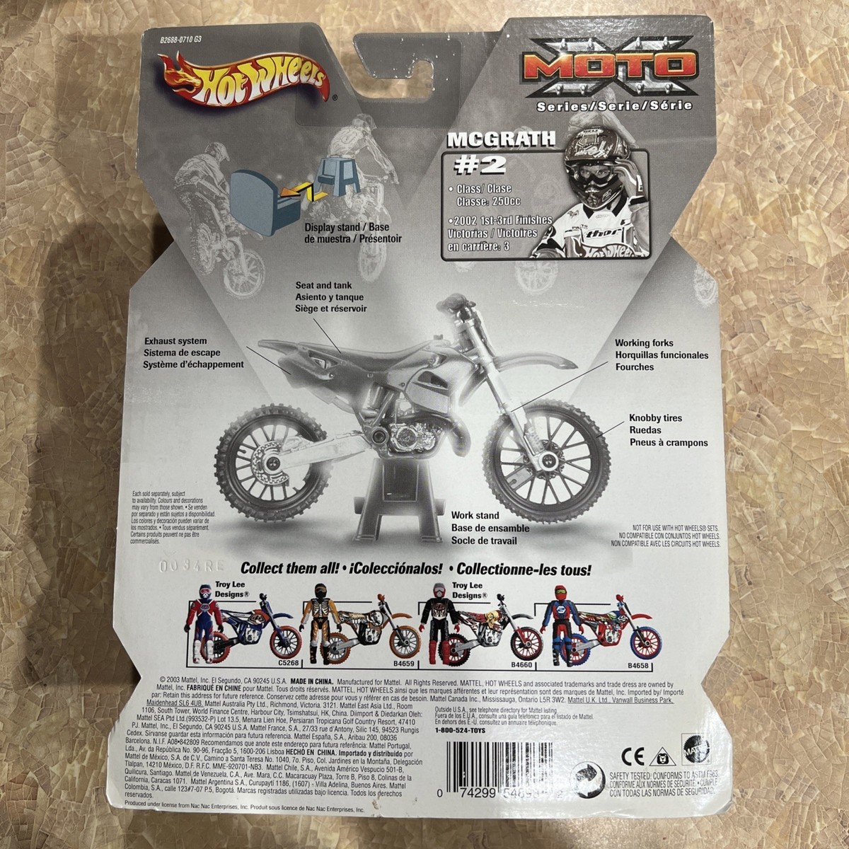 2003 Hot Wheels Moto X Jeremy McGrath #2 Dirt Bike Toy Motocross