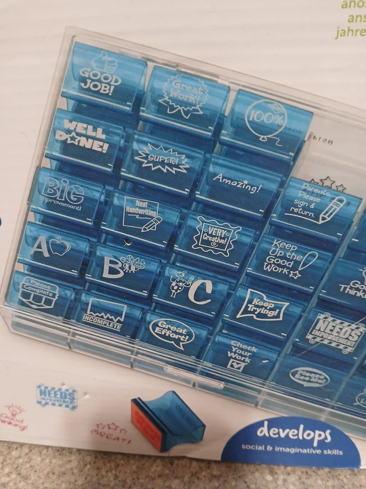 Estampillas de maestros 30 estampillas de goma de recursos de aprendizaje aula grado escolar Foto 2 de 4