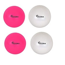 Set of 4 Cricket Wind Balls | Indoor & Outdoor training Cricket Ball-Pink/White