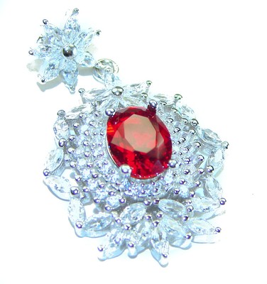 Top Qualität 3,6 Rubin .925 Sterling Silber Handarbeit Anhänger