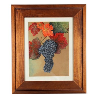 EDITH BRUNING BUNCH OF GRAPES FRUIT OIL PAINTING LISTED CALIFORNIA ART VINTAGE