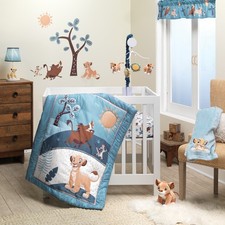 Lambs  Ivy Disney Baby Lion King Adventure Blue 3-Piece Mini Crib Bedding Set