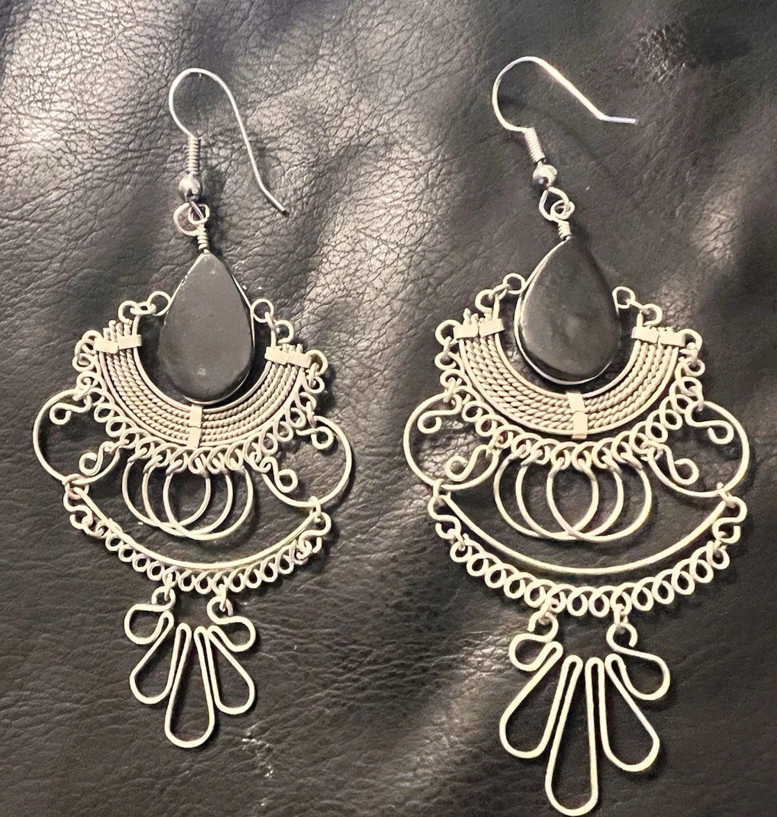 Aztec Wirework Handcrafted Dangle Earrings - image 2