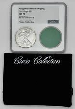 2020 American Silver Eagle NGC MS70 Curio Collection w/ Bag OMP Brilliant Toned