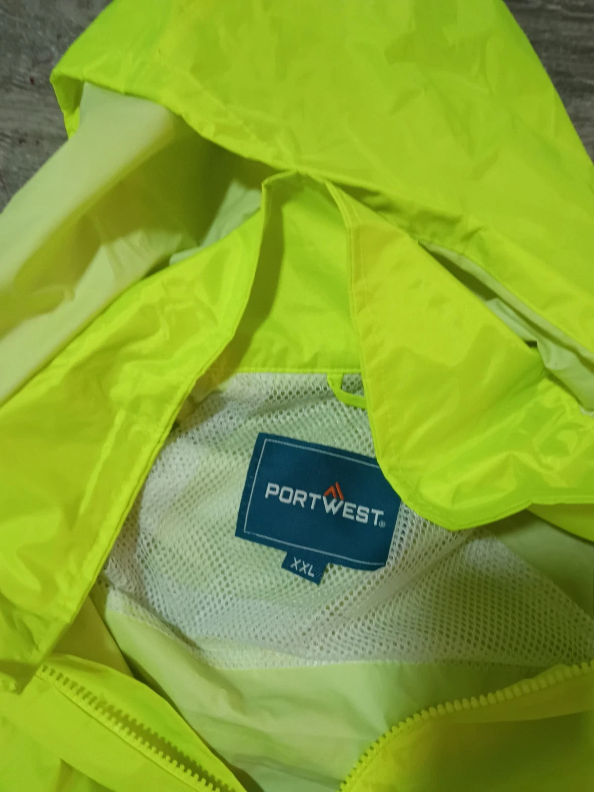 Yellow 2XL Portwest US440 Mens Waterproof Rain Jacket Lightweight Coat Hood image 4