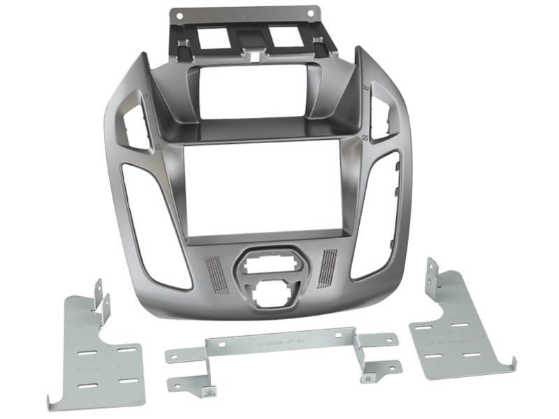 Kit support autoradio Ford Transit Connect argenté - Façade de rechange console centrale 1DIN