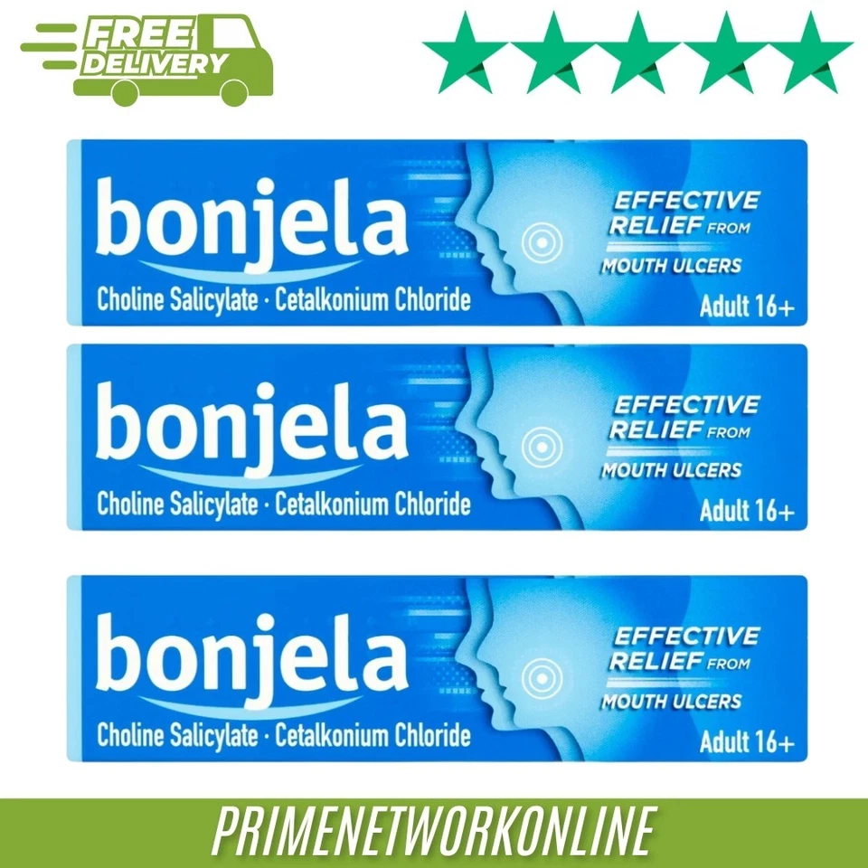3 X Bonjela Mouth Ulcer Relief Gel 15g 100% ORIGINAL ⭐⭐⭐⭐⭐