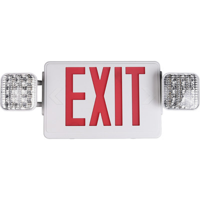 LED Exit Sign & Emergency Light Combo | Red/Green Switchable, Single/Double Face