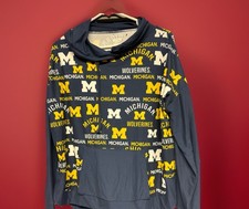 Navy/Maize Michigan Wolverines Fleece Pullover Hoodie Medium