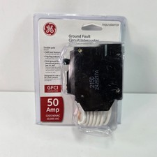 GE THQL2150GFT2P 50 Amp Double Pole Ground Fault Circuit Breaker Self-Test LED