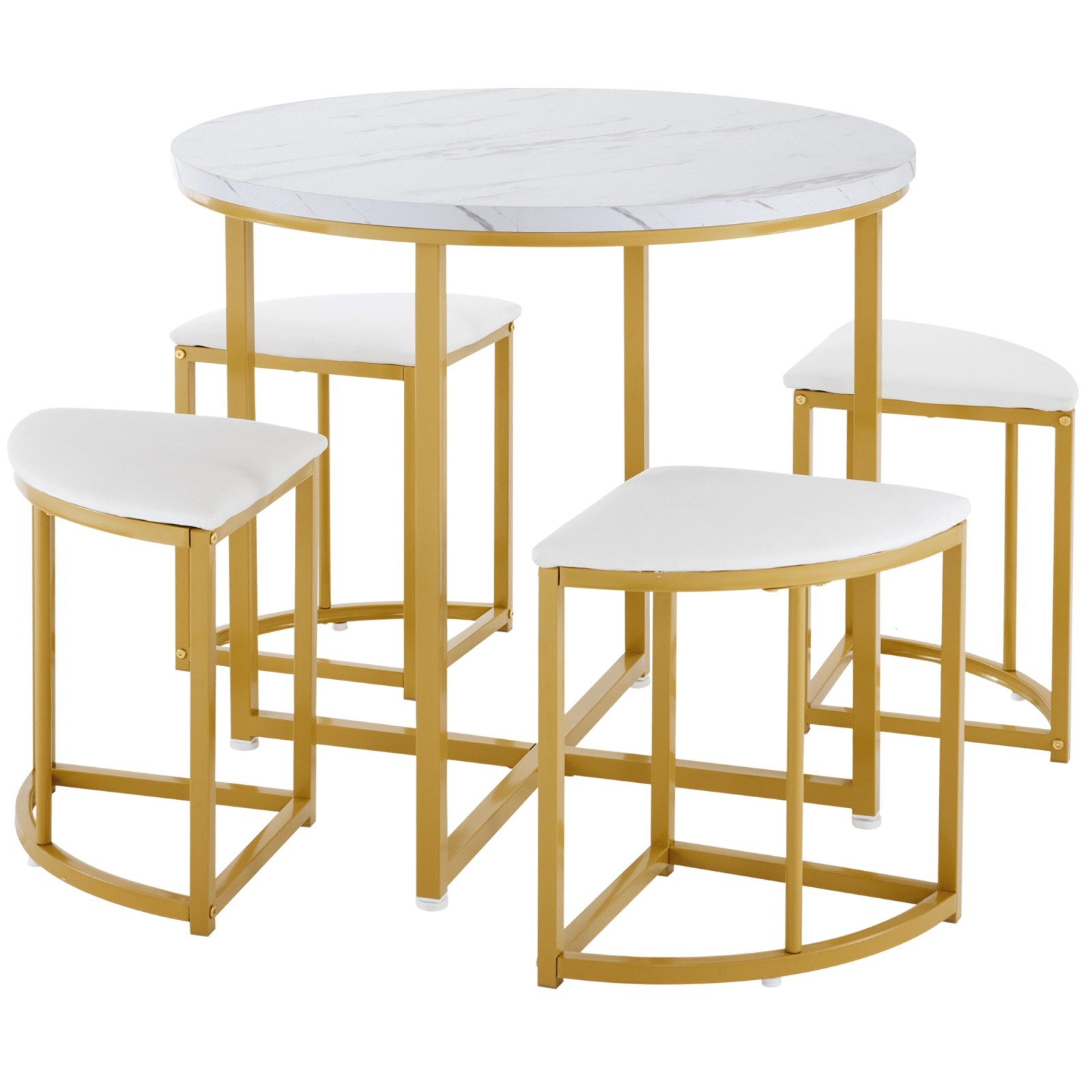 DINING TABLE AND CHAIRS SET OF 4 ROUND KITCHEN DINING TABLE STOOLA COMBINATION
