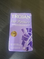 Trojan Her Pleasure Sensation Latex Condom 12ct. Premium Lubricant Contraception