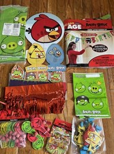 Lote de manteles bolsas favores decoraciones confeti feliz cumpleaños Angry Birds
