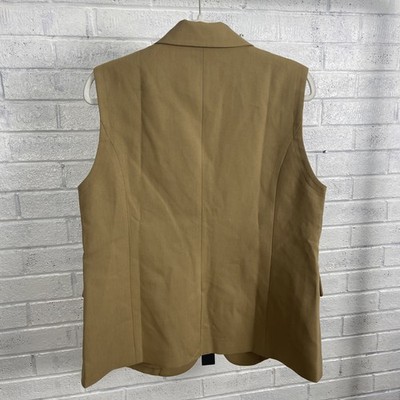 ＊mina＊ Mina Self Tailored Sleeveless Blazer Tan Womens Size L Minimalist