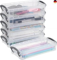 Btsky Stapelbare Durchsichtige Stiftebox, BüRobedarf, Aufbewahrung, Organizer