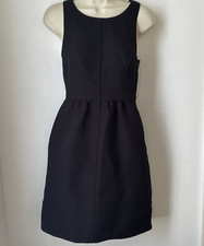 Maeve Anthropologie Textured Little Black Dress Cross Back Sz 2 Dark Green Lined