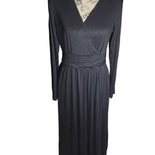 OUGES Long black longsleeve dress NWT, size L with pockets