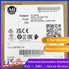 25A-D6P0N114 AB 25A-D6P0N114 PowerFlex 523 2.2kW (3Hp) AC Drive NEW US Free Tax