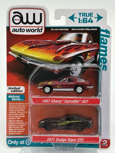 Chevy Corvette 427 1967 Auto World Flames y Dodge Viper GTC versión Deluxe 2017 - Imagen 1 de 6