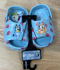 NWT Bluey Bingo Girls Toddler Comfort Slides Sandals Blue Sz 5/6