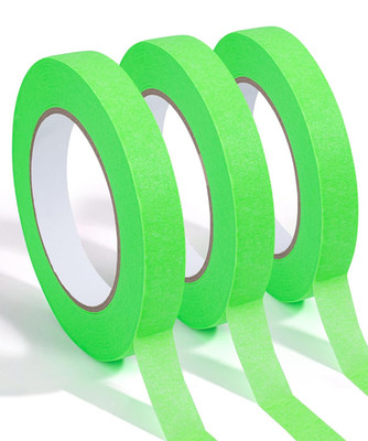 - Green Masking Tape, 0.6 Inch Wide, 3 Rolls, 3 x 55 Yards, Light Green, Painter