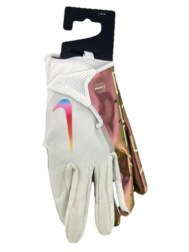 Nike Vapor Jet 7.0 White/Iridescent Skill Football Gloves Size Adult Size L New - Picture 1 of 9