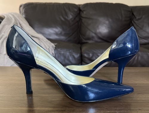 Anne Klein Christa Pumps Solid Navy Blue 3.5” Heel Size 8.5M Womens Shoes