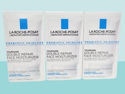 LA ROCHE POSAY TOLERIANE DOUBLE REPAIR FACE MOISTURIZER 3.38 OZ EXP:10/2028 3PC