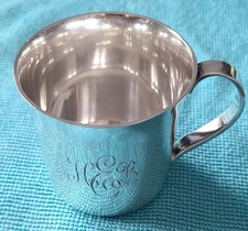 Tiffany Mug 23245  Modern Christening Baby Cup American Sterling Silver H.E.B.