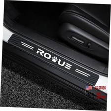 MAXDOOL 4Pcs Car Door Sill Protector Reflective 4D Carbon Fiber Sticker White
