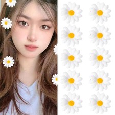 Daisy Sunflower Hair Clip Flower Barrettes for Women Girls White