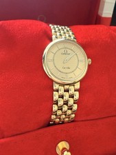 Omega Deville Quartz Women Solid 18k Gold Vintage Watch