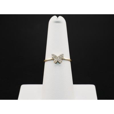 14K Gold Pavé Butterfly Diamond Ring