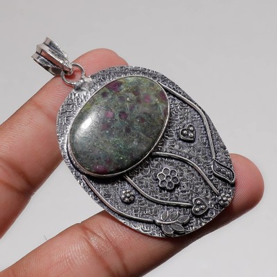 Ruby Fuchsite Oval Shape Gemstone Handmade Women's Jewelry Pendant 2.70'' SR 1069