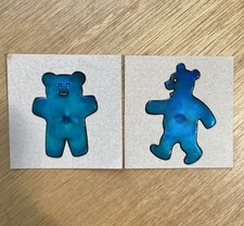 RARE Vintage 1980s Sandylion Magicals Oilie Liquid Bear Stickers blue green