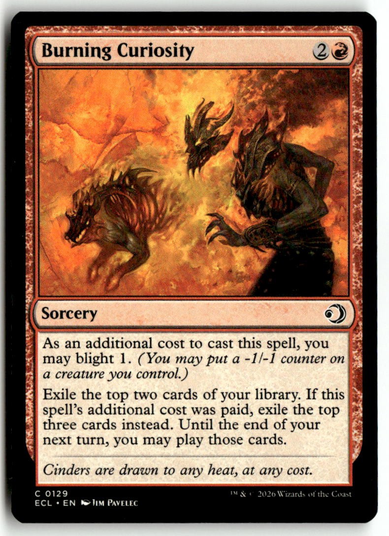 Burning Curiosity Lightly Played 129 Lorwyn Eclipsed Magic: The Gathering