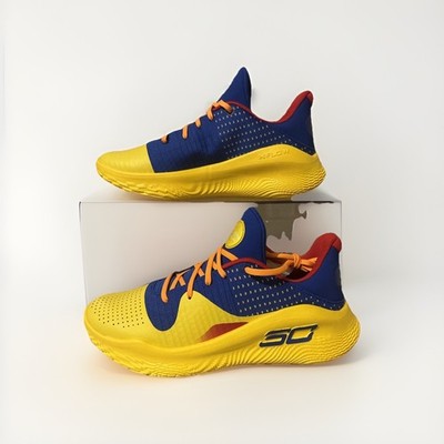 UNDER ARMOUR Curry 4 Flotro Curry Jam Basketball Shoes Mens 10 Blue Yellow