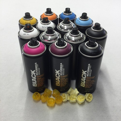 #ad Montana Black NC Formula Spray Paint 400ml Cans Lot x13 Multicolor Graffiti Art $113.89